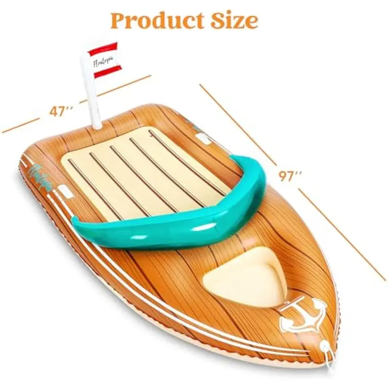 Giant Inflatable Boat Pool Float with Cooler – Large Summer Lounge Raft for Beach & Party Fun