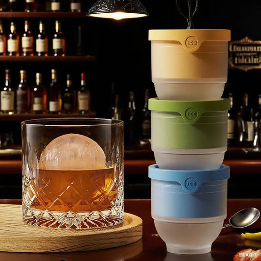 Crystal Clear Ice Ball Mold – Premium Silicone Ice Sphere Maker for Whiskey, Bourbon & Cocktails
