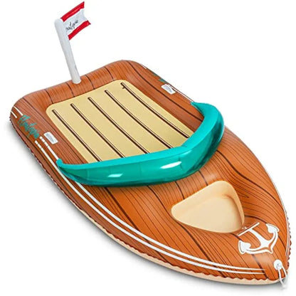 Giant Inflatable Boat Pool Float with Cooler – Large Summer Lounge Raft for Beach & Party Fun