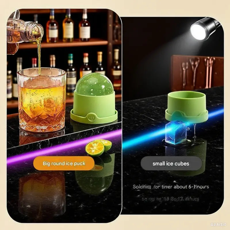 Crystal Clear Ice Ball Mold – Premium Silicone Ice Sphere Maker for Whiskey, Bourbon & Cocktails