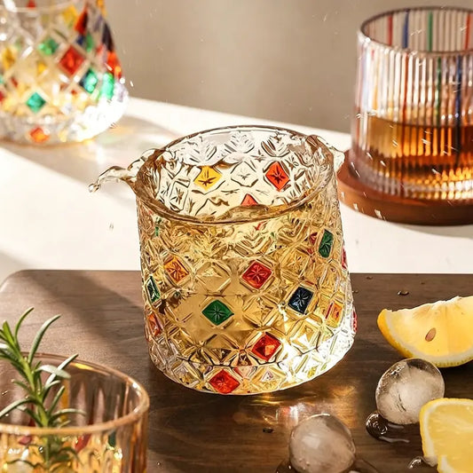 Creative Colorful Spinning Whiskey Glass – Premium Rotating Tumbler for Home Bar