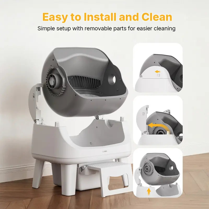 Automatic Self-Cleaning Cat Litter Box – Open-Top Smart Pet Toilet with Triple Safety Protection