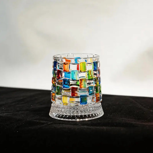 Luxury Hand-Painted Crystal Whiskey Glass – Smooth Spinning Tumbler for Whiskey Lovers