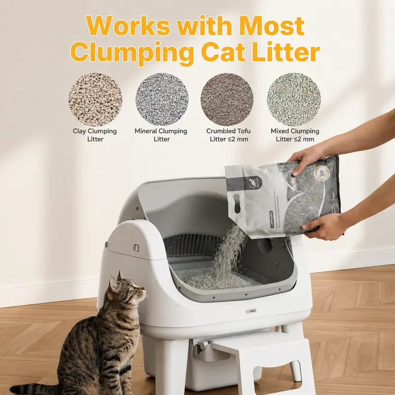 Automatic Self-Cleaning Cat Litter Box – Open-Top Smart Pet Toilet with Triple Safety Protection